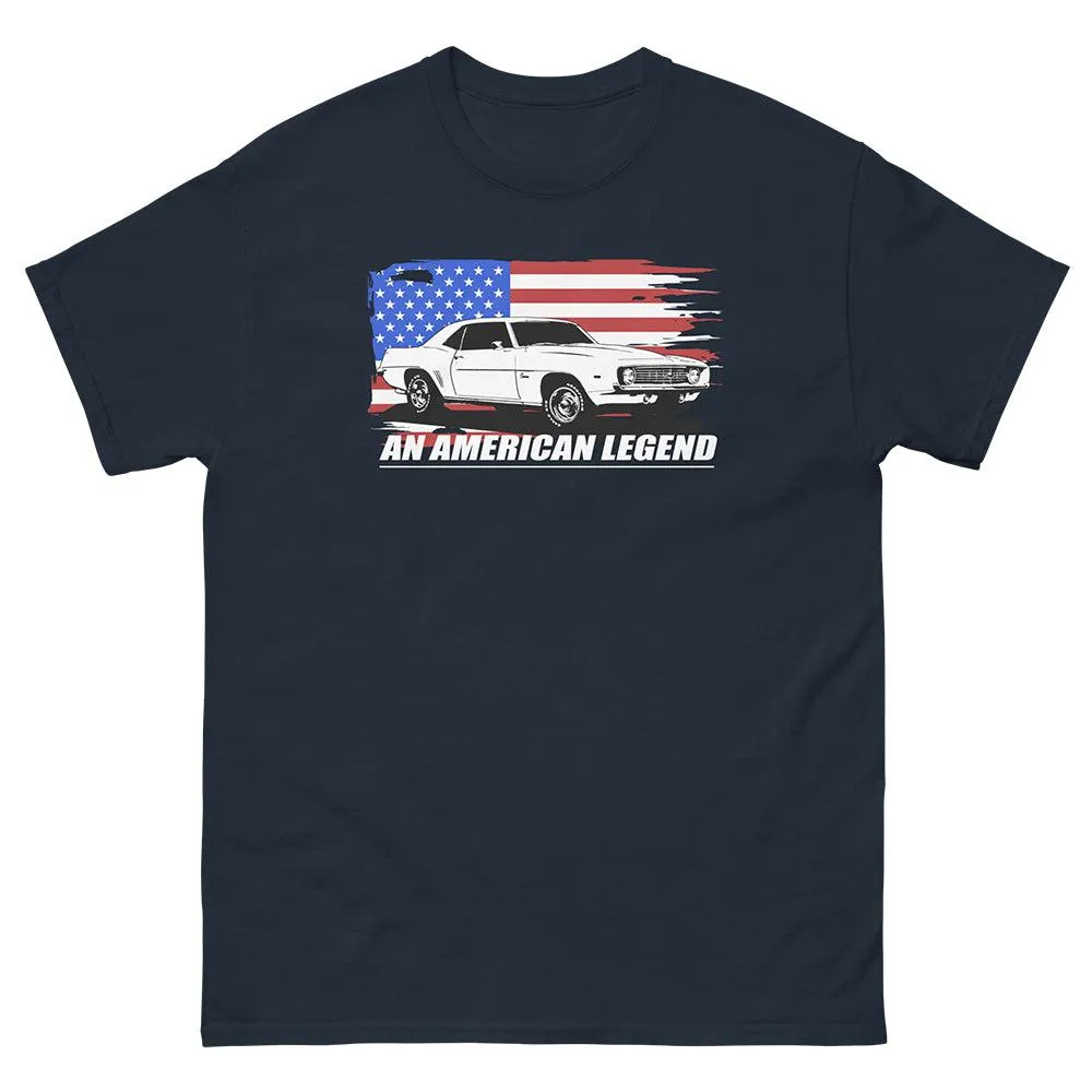 1969 Camaro T-Shirt Patriotic American Flag Muscle Car Tee