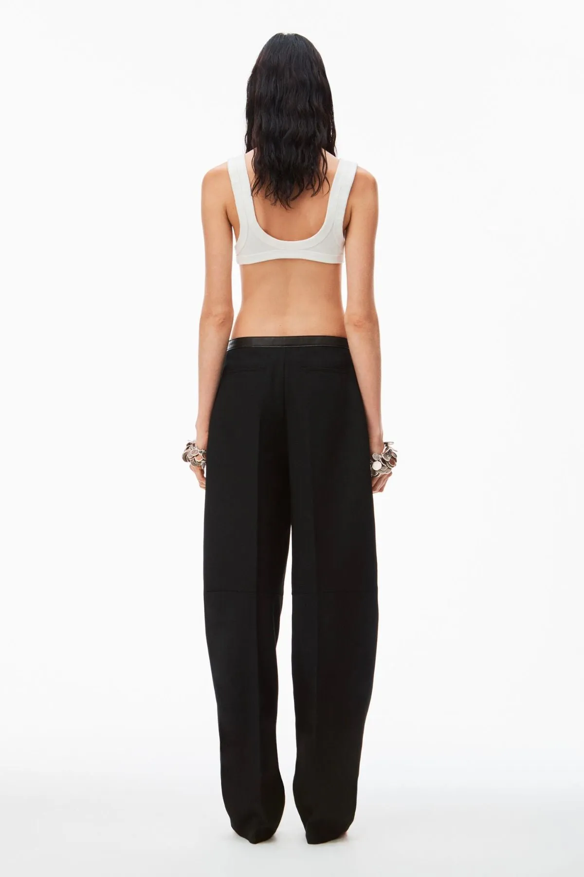 Alexander Wang Leather Belted Low Waisted pant - Black