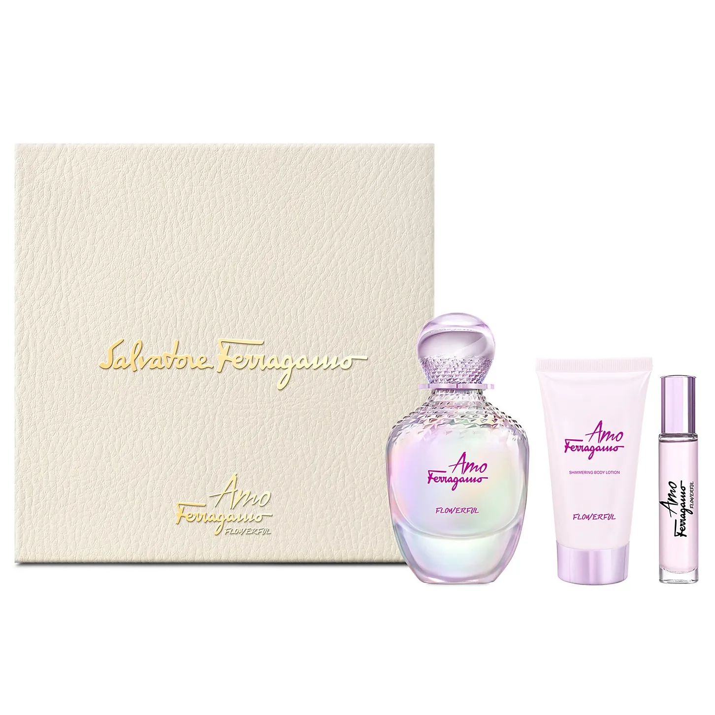 Amo Ferragamo Flowerful by Salvatore Ferragamo 100ml EDT 3 Piece Gift Set