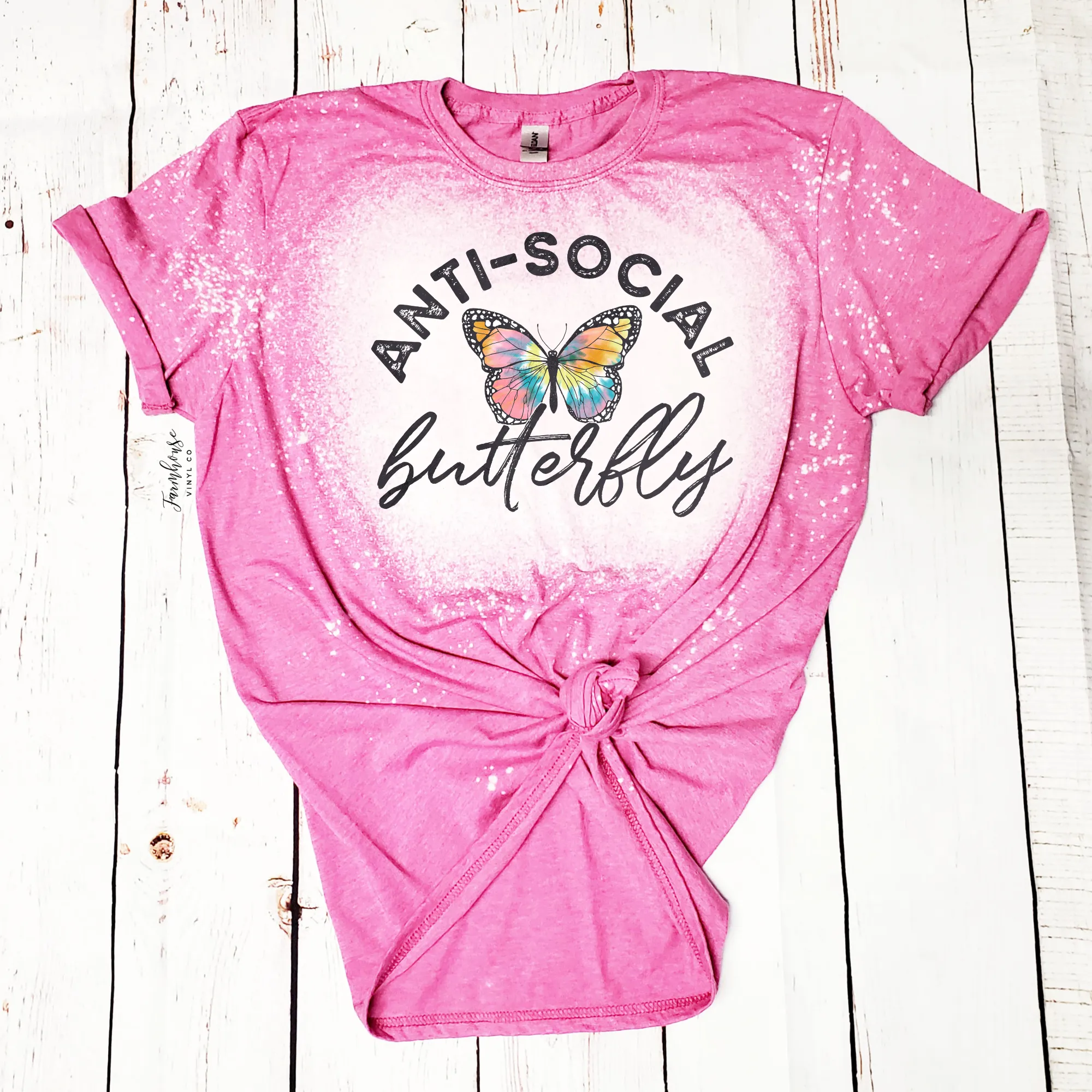 Anti Social Butterfly Bleached Shirt