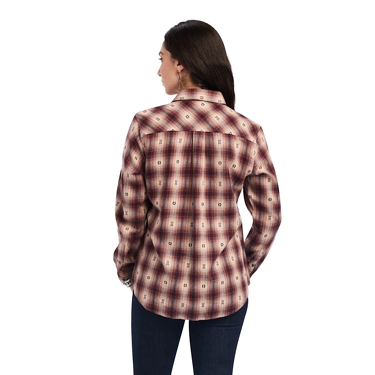 Ariat Womens REAL Billie Jean L/S Shirt Nostalgia Rose Dobby Plaid