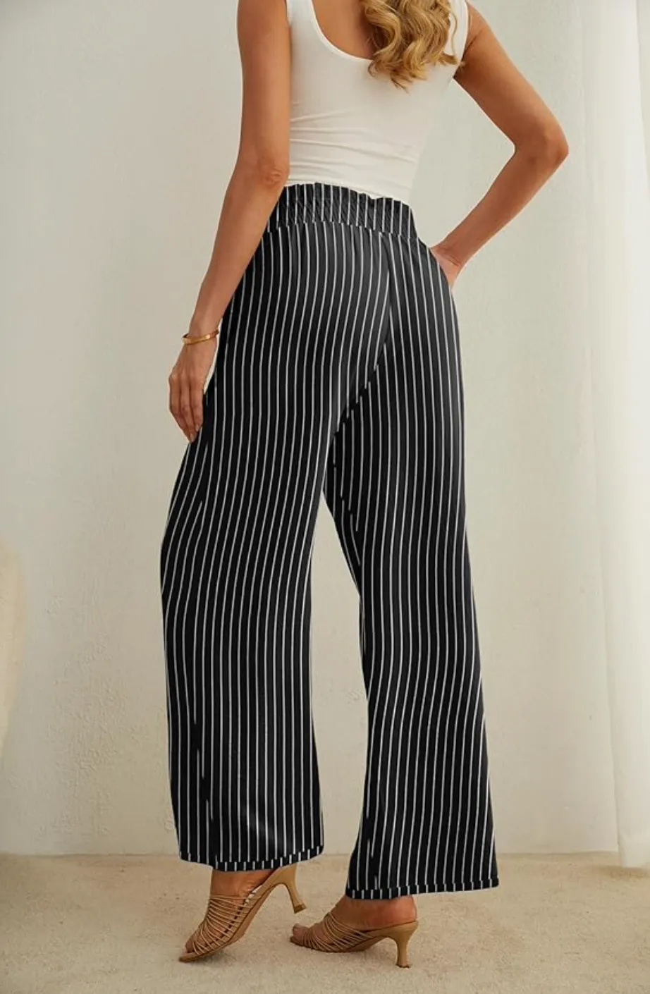 Aviva High Waisted Pants | Striped