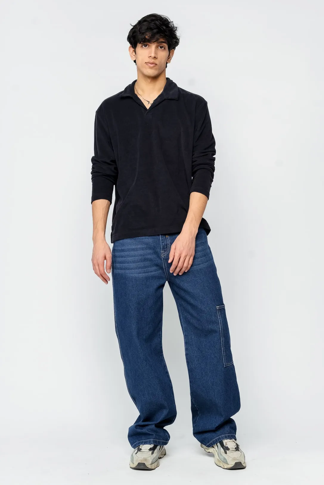 Back Pintuck Straight Men's Jeans