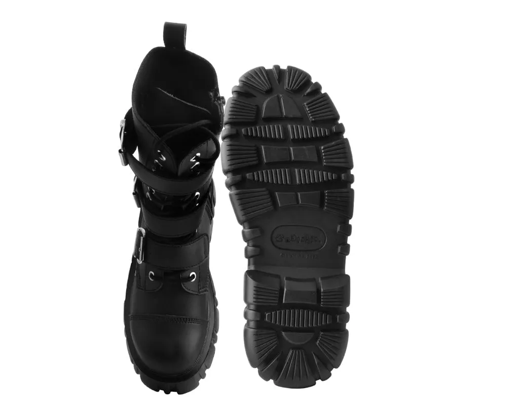 Black TUKskin 3-Buckle Anarchic Airship Boot