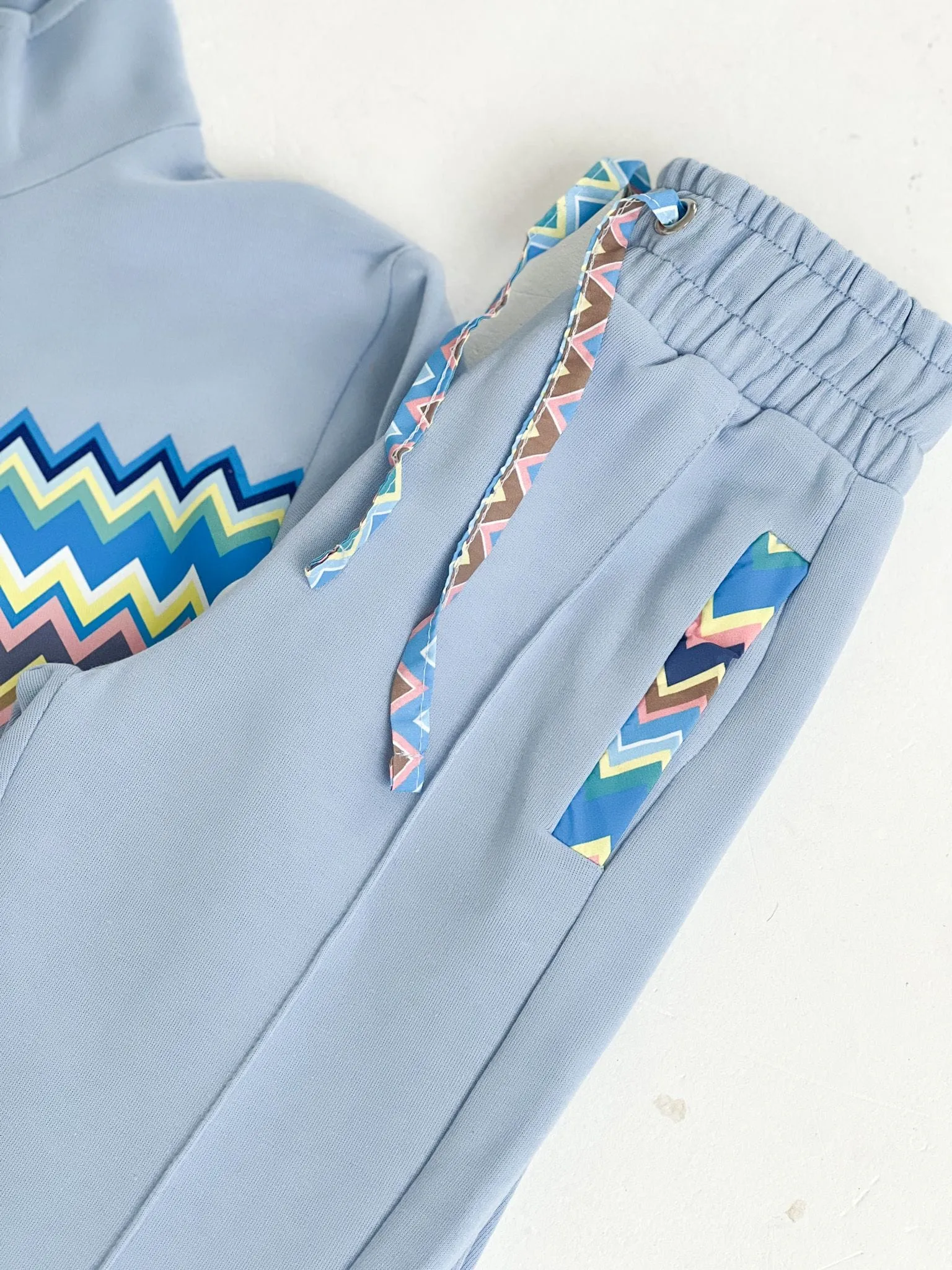 Boys Baby Blue Zig Zag Tracksuit