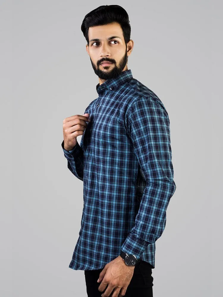 Check Shirt for Men - Valerian Checked Casual Cotton Shirt