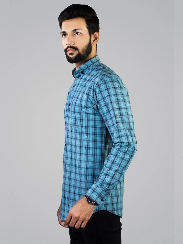 Check Shirt for Men - Valerian Checked Casual Cotton Shirt