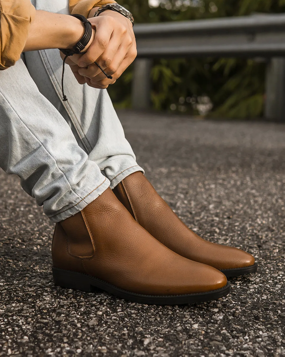 Chelsea Boots - Tobacco Brown Pebble Grain Leather (Crepe Sole)