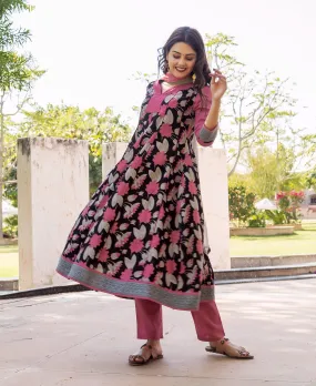 Chhavi Hand Block Printed Anarkali Kurta