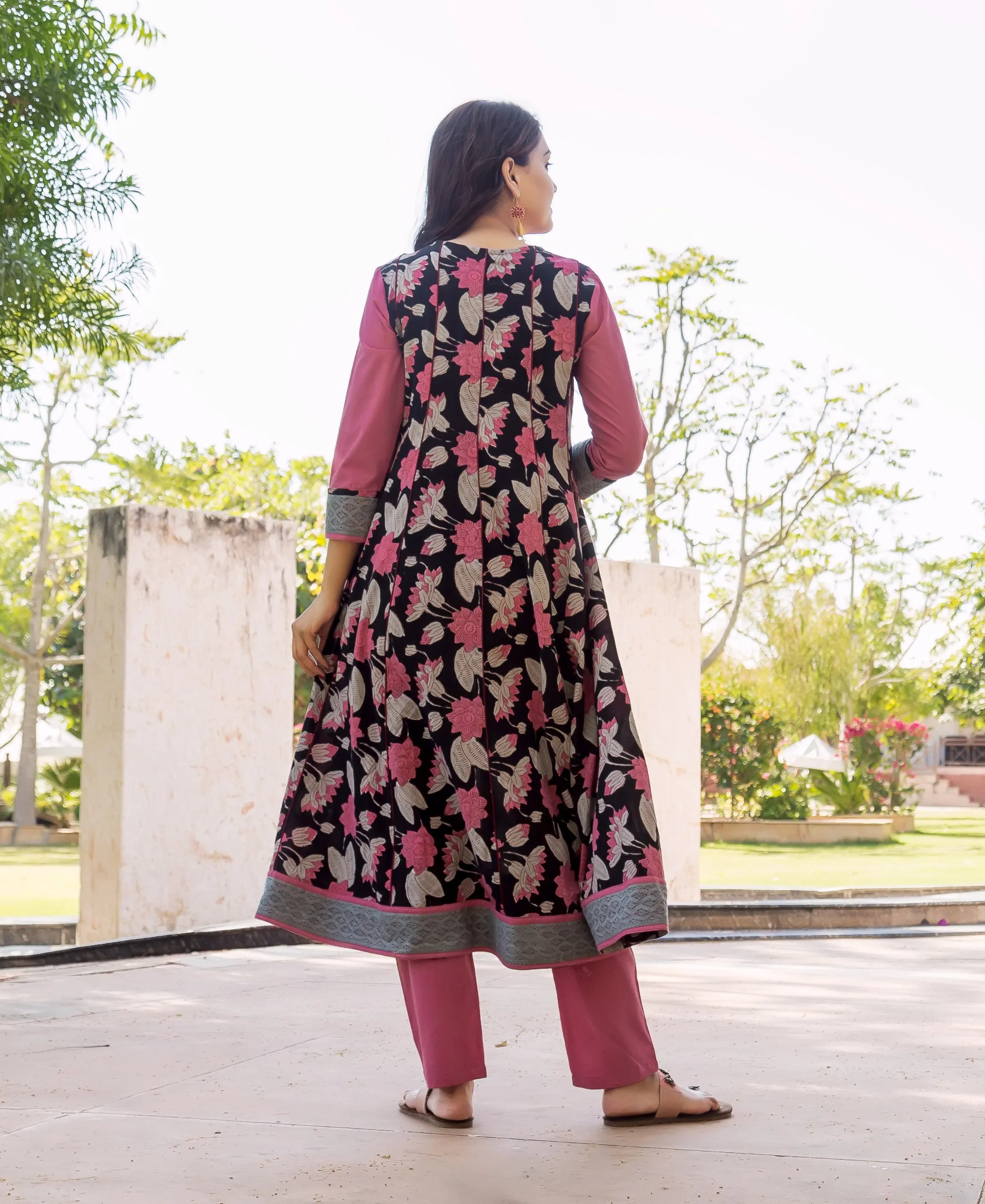 Chhavi Hand Block Printed Anarkali Kurta