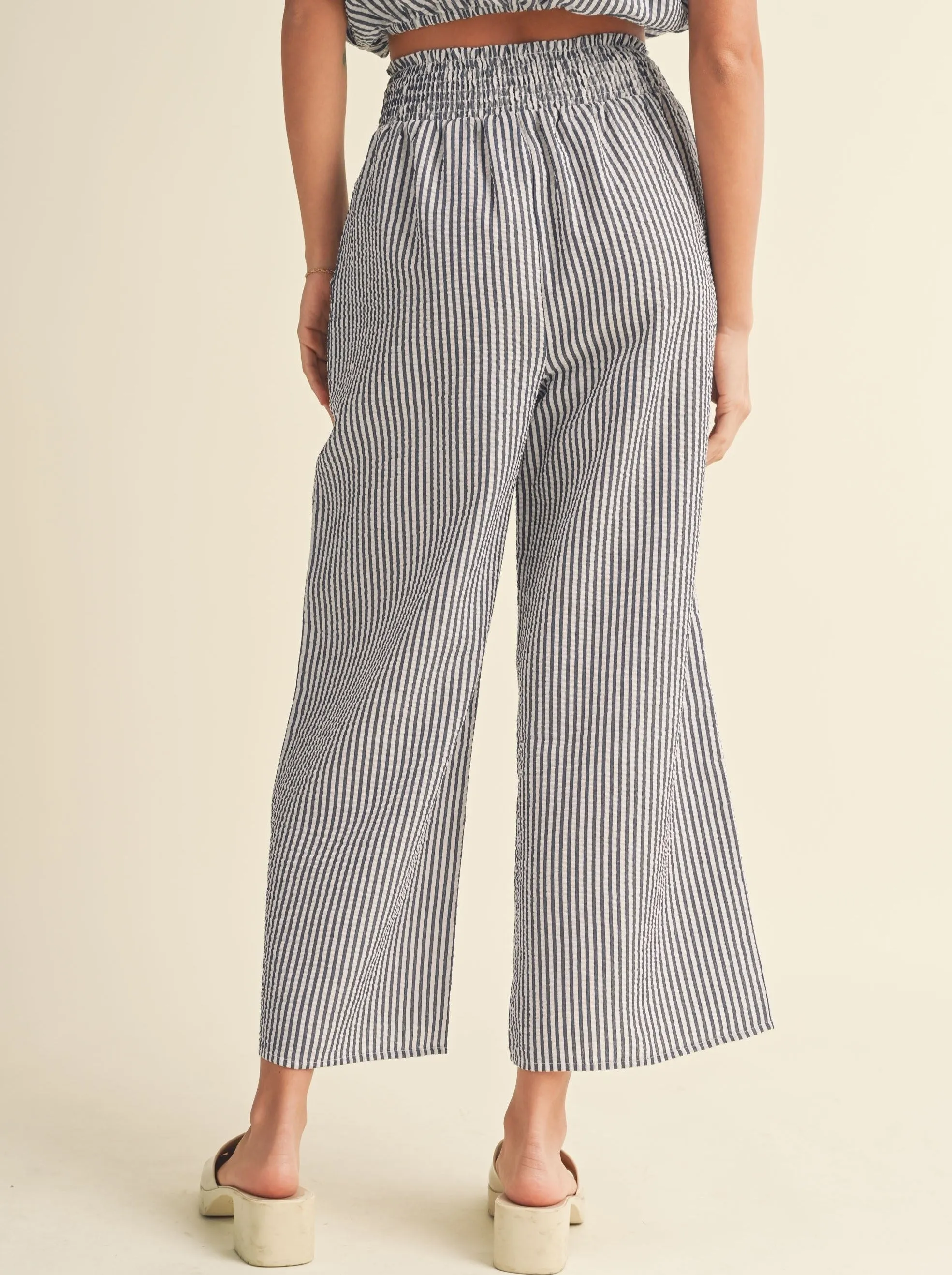 Chrissy Seersucker Striped Pants