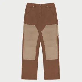 Contrast Double Knee Painter Pants (Camel)