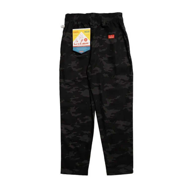 Cookman Chef Pants - Ripstop : Woodland Camo Black