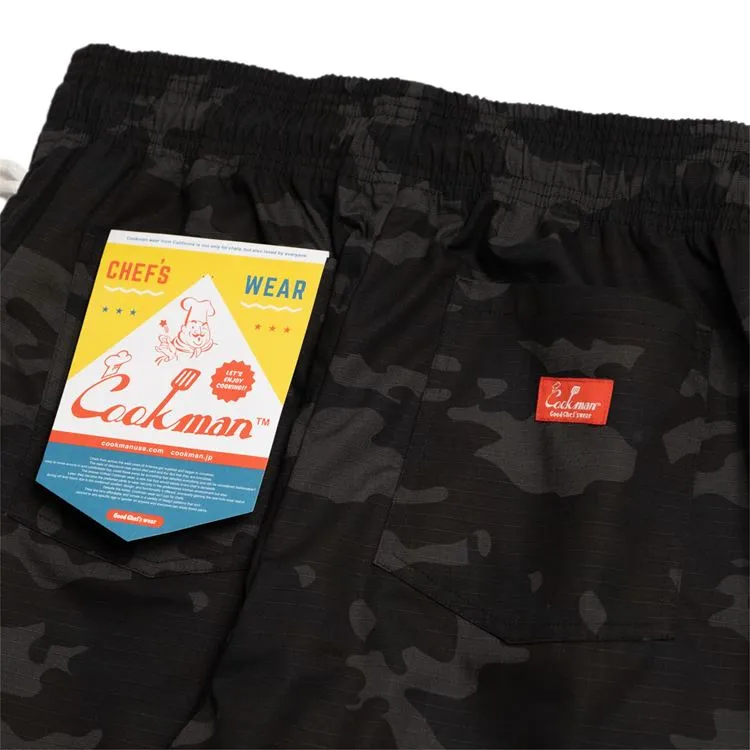 Cookman Chef Pants - Ripstop : Woodland Camo Black