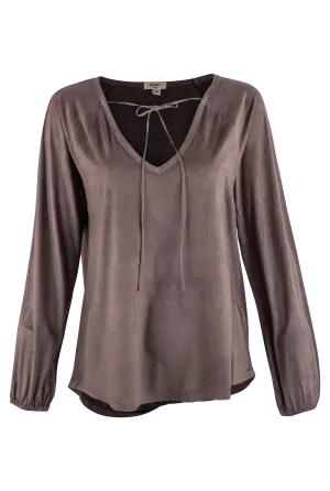 Dylan Gray Luxe Suede V-Neck Top