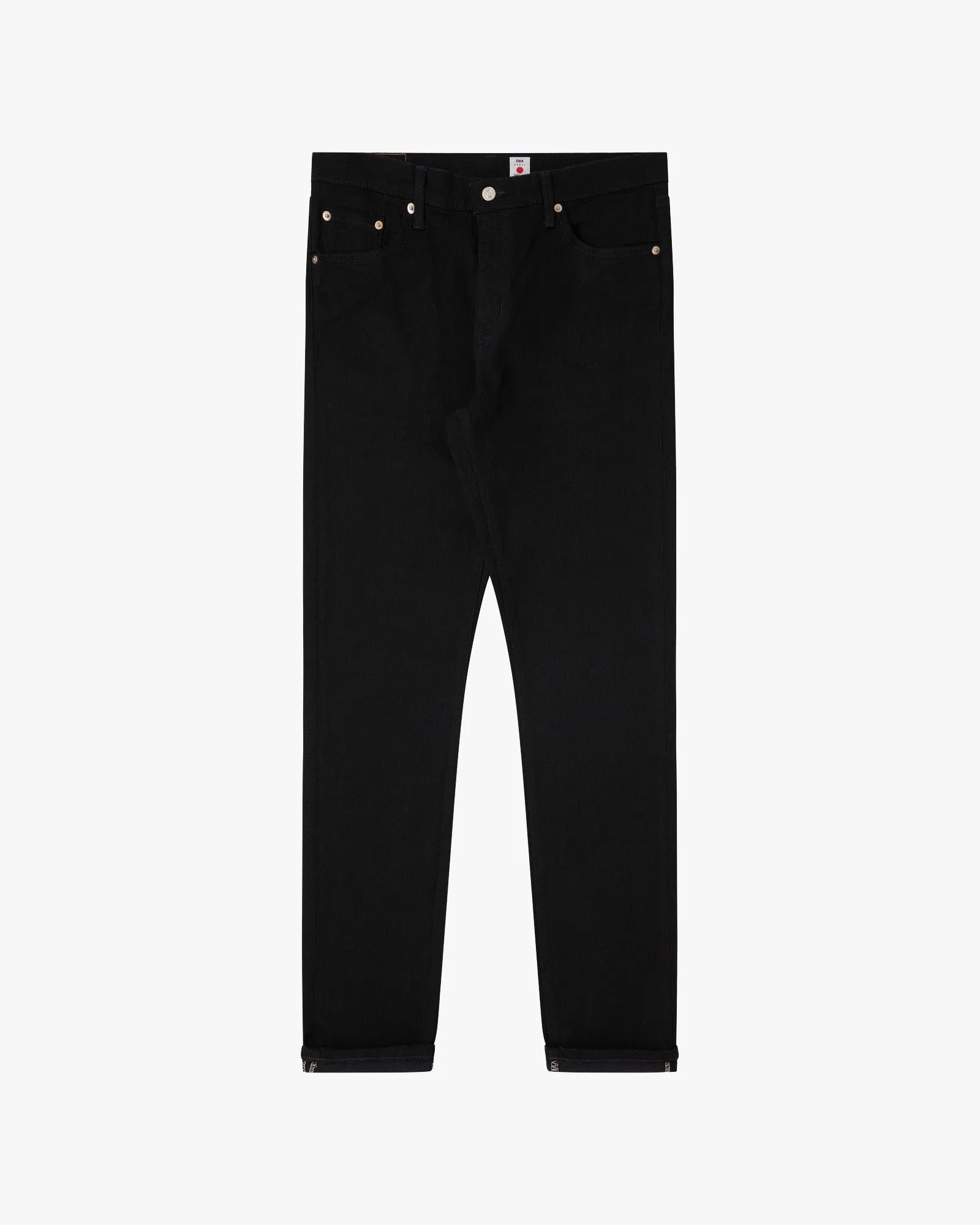 Edwin Made In Japan Slim Tapered Mens Jeans - 12.5oz Kaihara Black x Black Stretch Denim / Black Rinsed