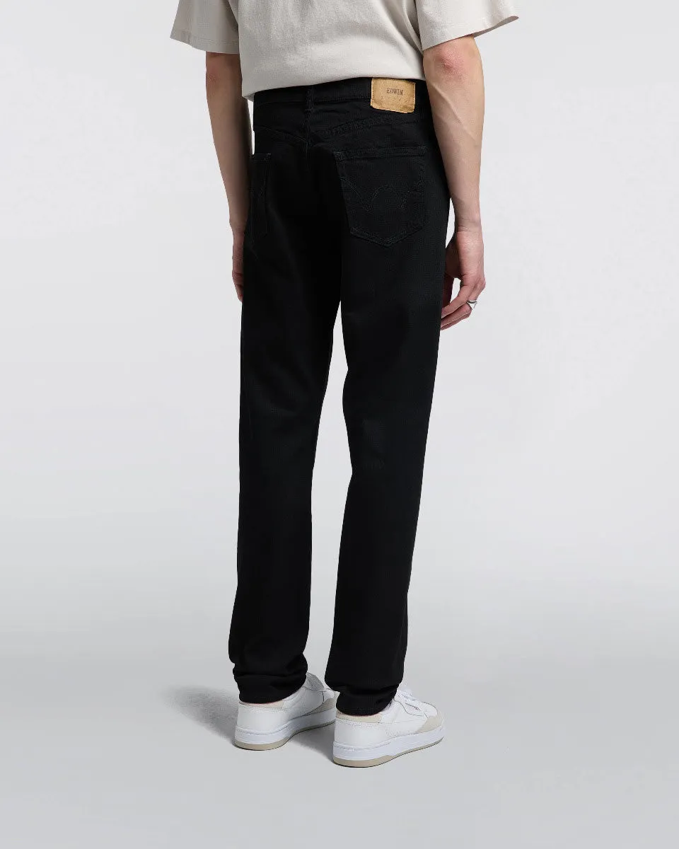 Edwin Made In Japan Slim Tapered Mens Jeans - 12.5oz Kaihara Black x Black Stretch Denim / Black Rinsed