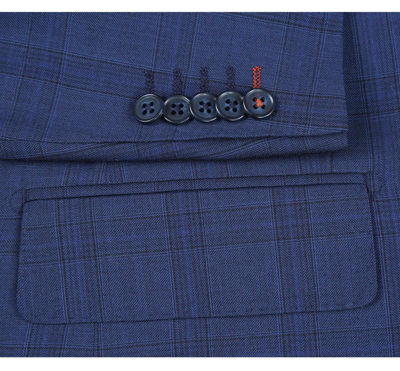 ENGLISH LAUNDRY Midnight Blue Check Wool Blend Suit 52-56-412