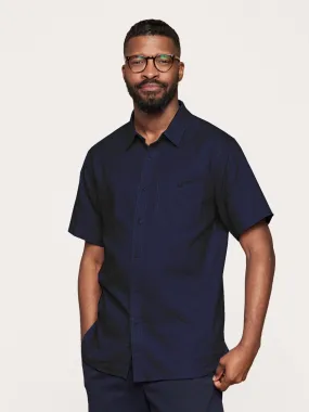 Evan Hemp Short Sleeve Shirt - Navy