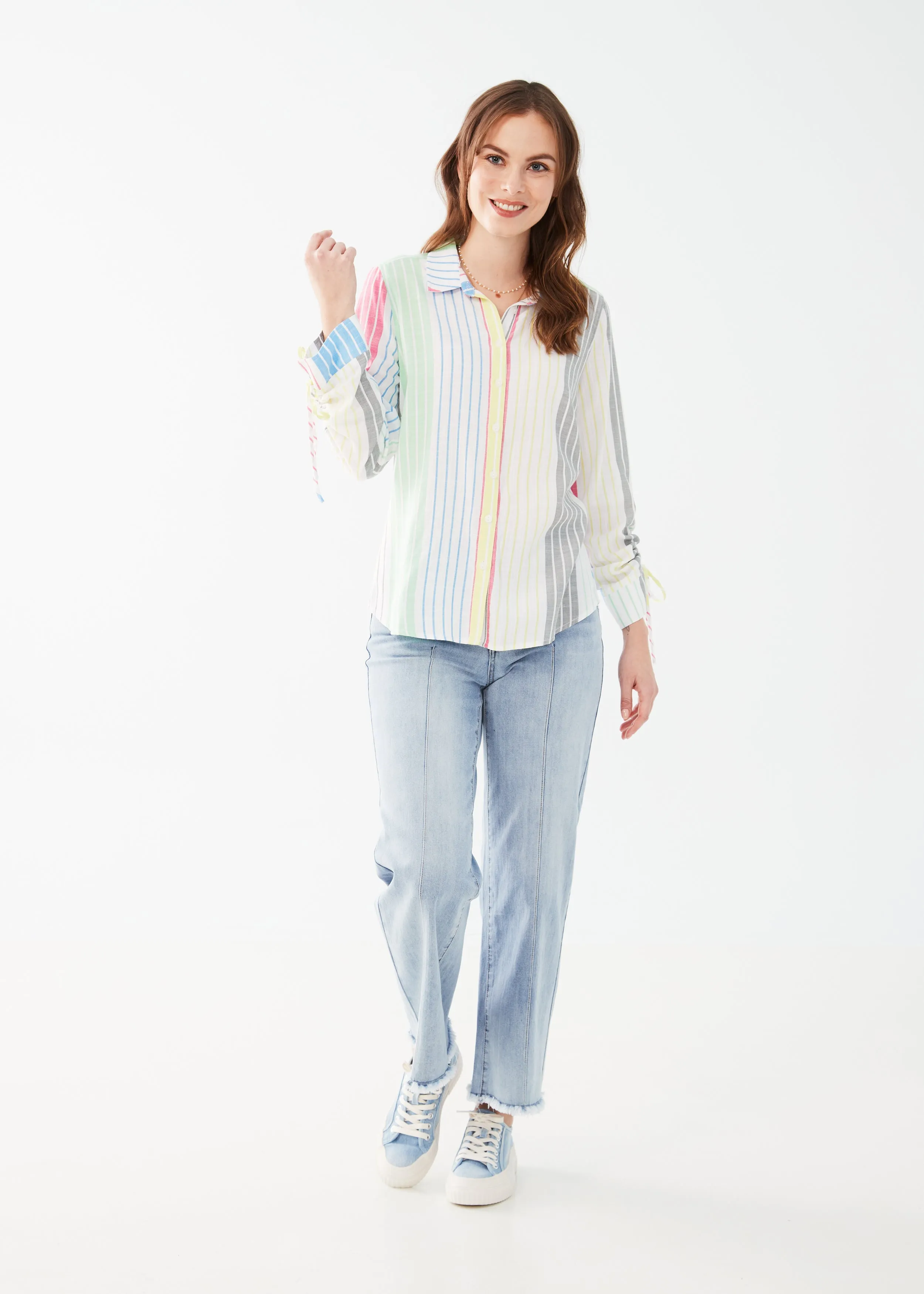 FDJ shirt 7332715, rainbow stripe viscose