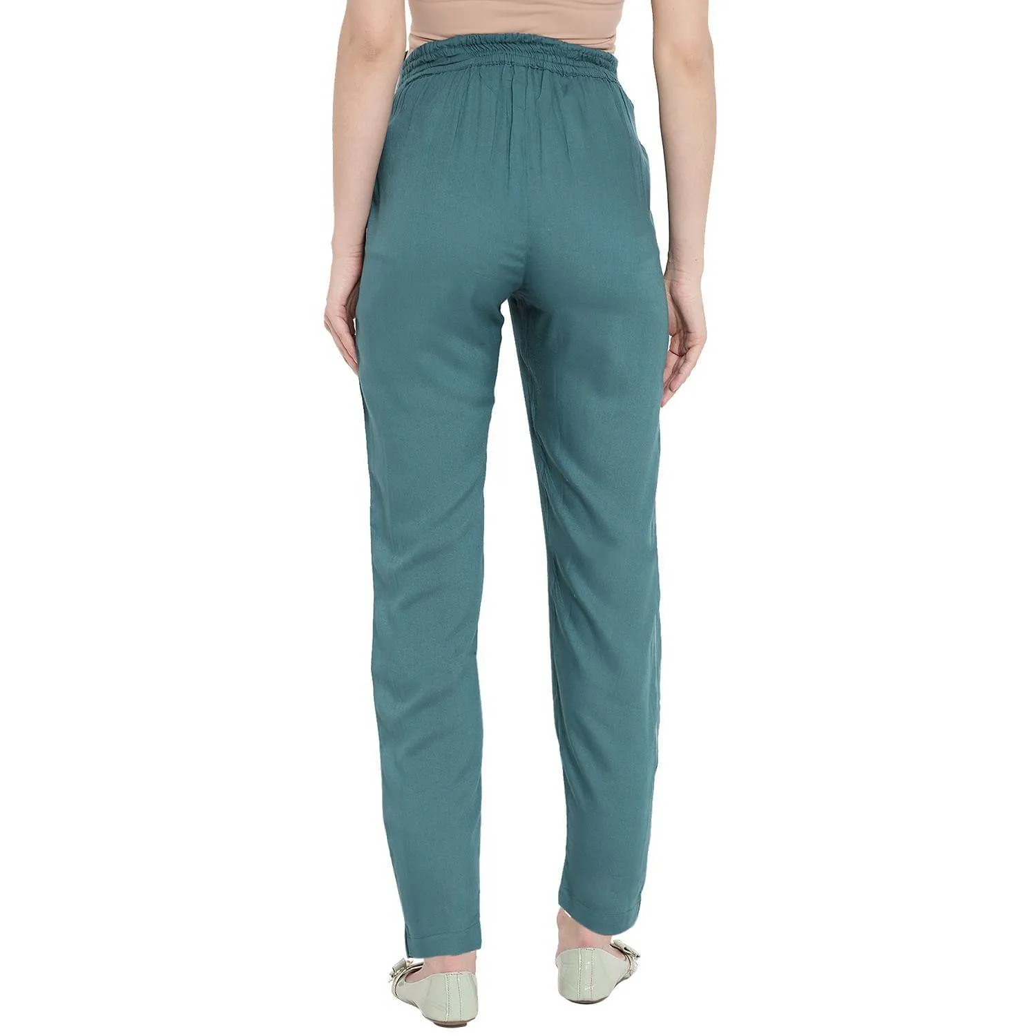 Green Straight Maternity High waisted Pants