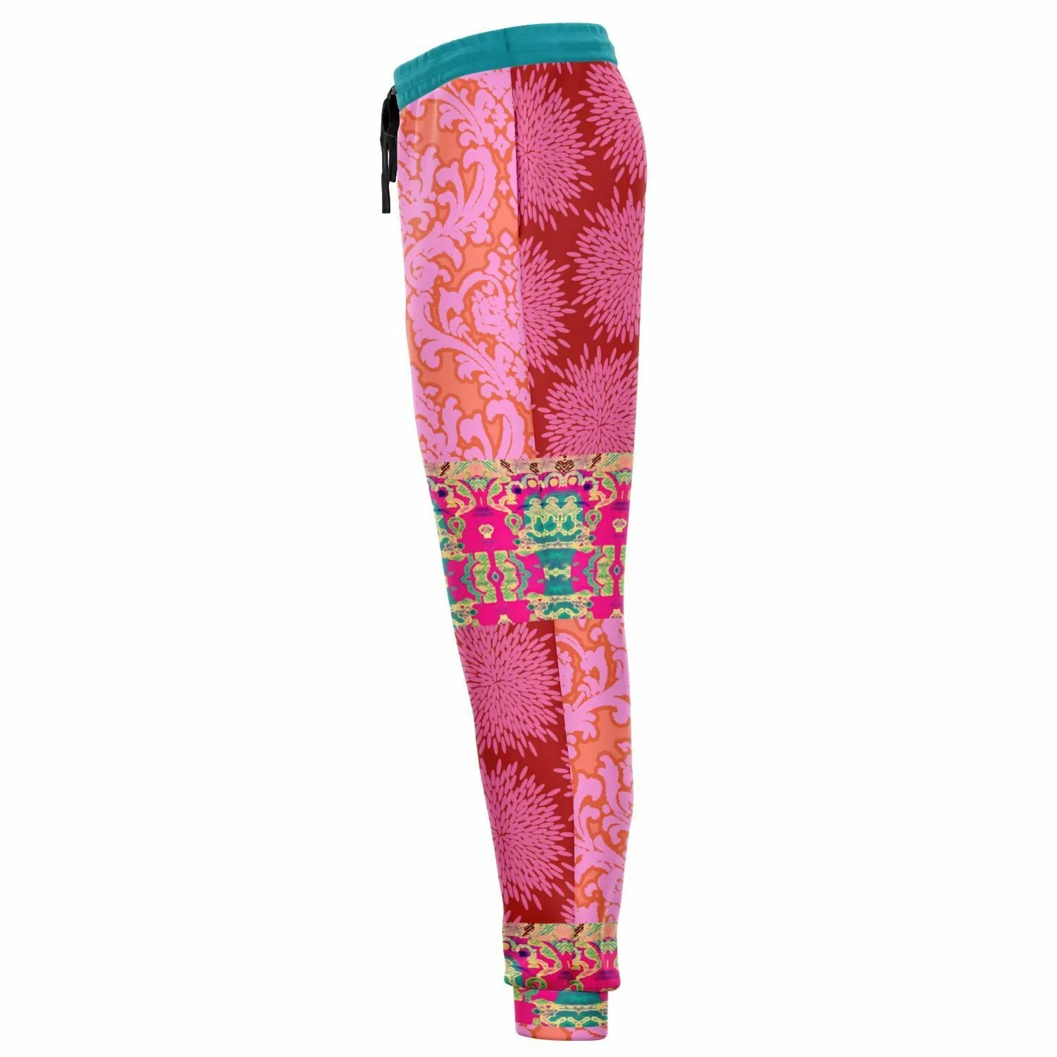 Gypsy Beat Pink Patchwork Unisex Fleece Joggers