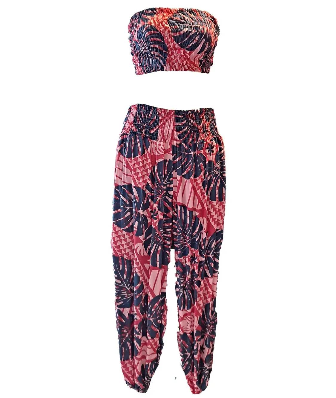 Island Monstera Pants with Bandeau Top (One Size)