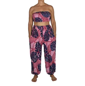 Island Monstera Pants with Bandeau Top (One Size)