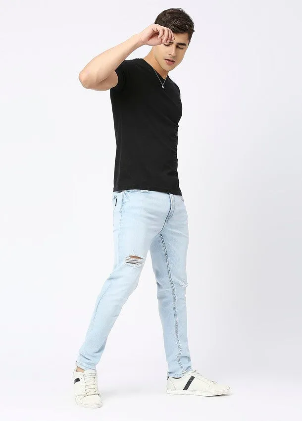 Light Blue Cruz Skinny Fit Ripped Jeans