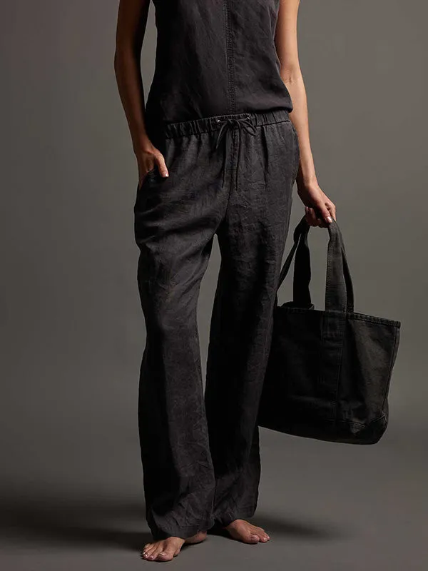 Linen Lounge Pant in Magma Pigment