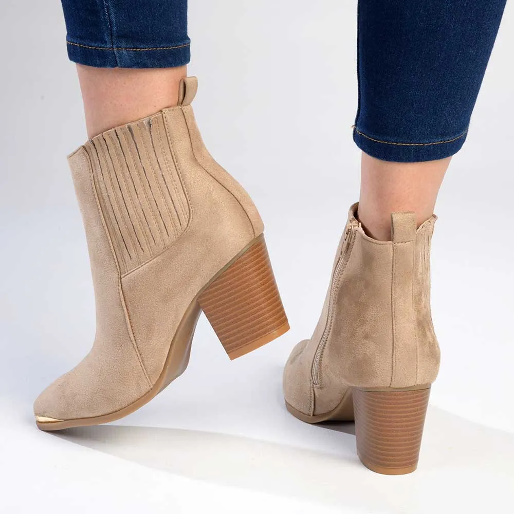 Madison Gusset Fiona Ankle Boot - Taupe