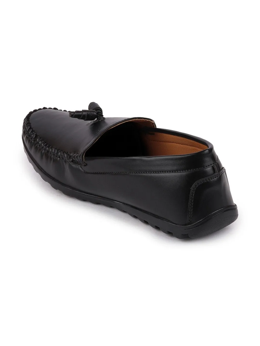 Men Black Casual Slip-On Loafers