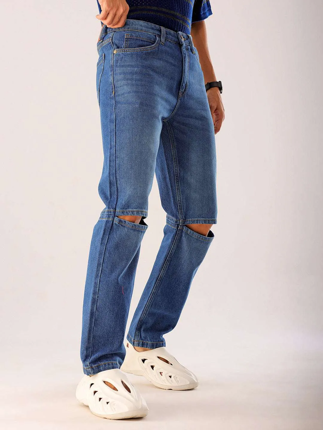 Men Blue Solid G361 Vintage Straight Fit Jeans