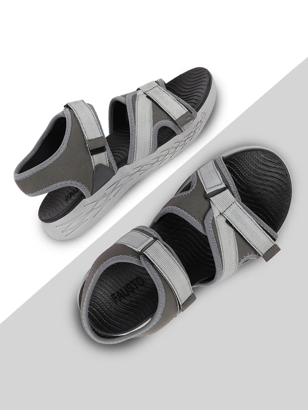 Men Grey Outdoor Sports Phylon Sole Flexi Sandals & Floaters