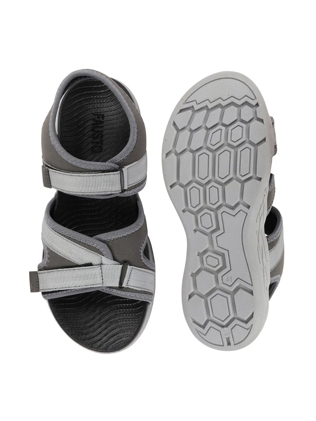 Men Grey Outdoor Sports Phylon Sole Flexi Sandals & Floaters