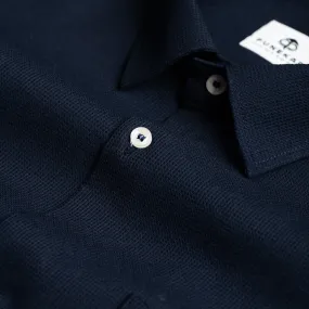 Navy Blue Color Waffle Texture Cotton Shirt For Men