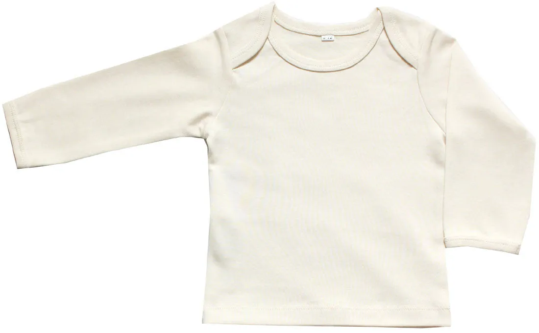 Organic Cotton Baby Long Sleeve T-Shirt GOTS Certified No Dyes (Natural)