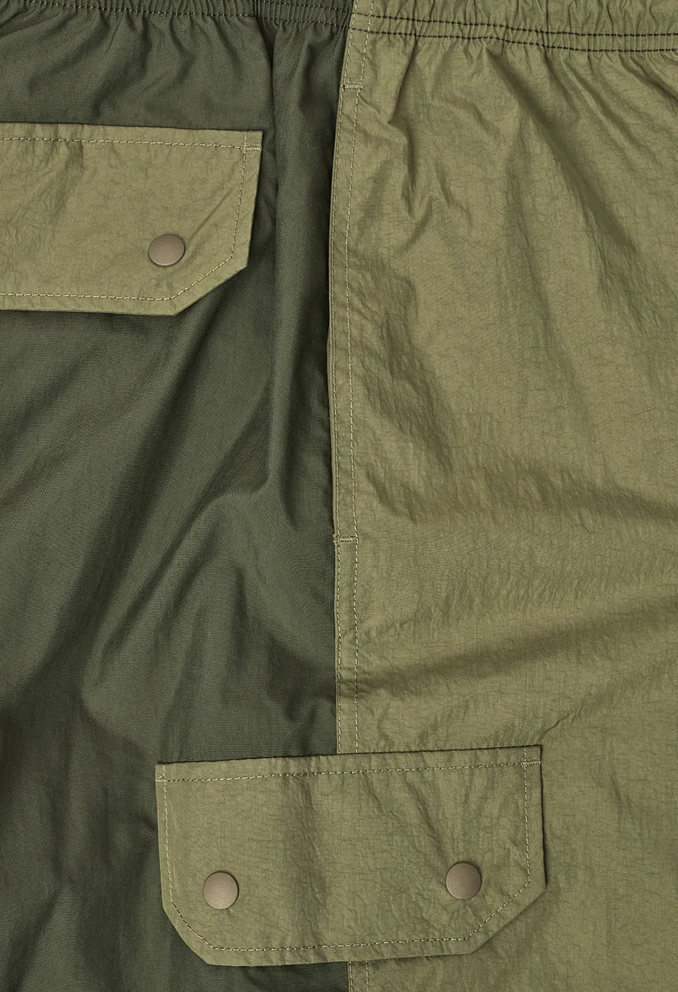 Paneled Nylon Cargo Pants / Olive