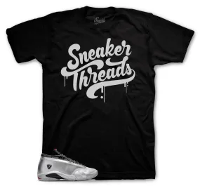 Retro 14 Metallic Silver Shirt - ST Drip - Black