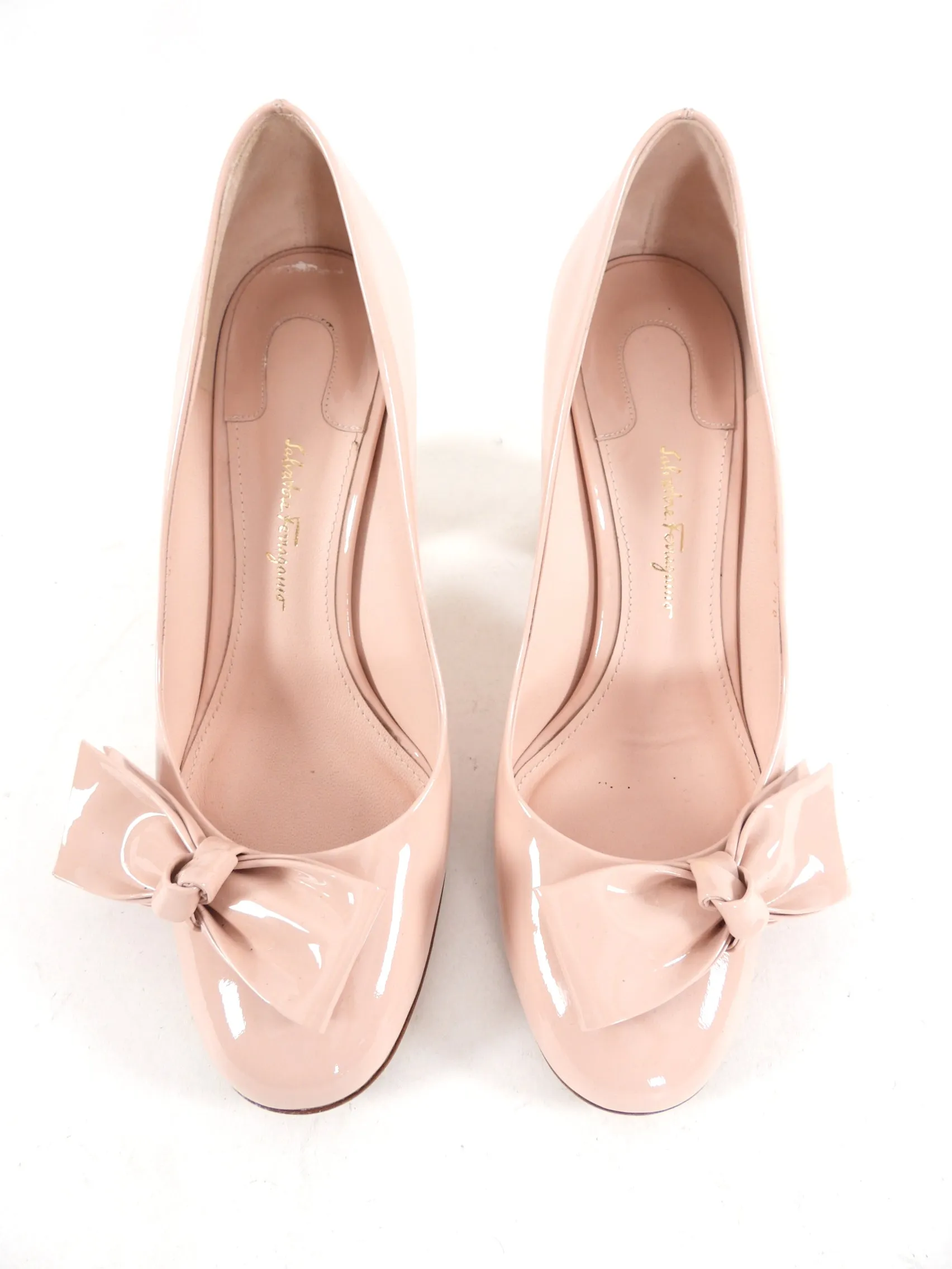 Salvatore Ferragamo Light Pink Patent Pumps - 7.5