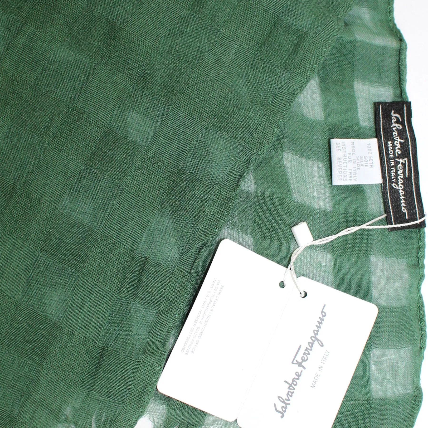 Salvatore Ferragamo Scarf Dark Ivy Green - Silk Shawl