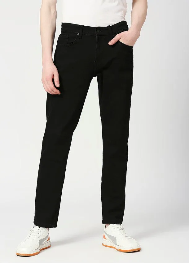 Solid Black Cruz Skinny Fit Basic Jeans