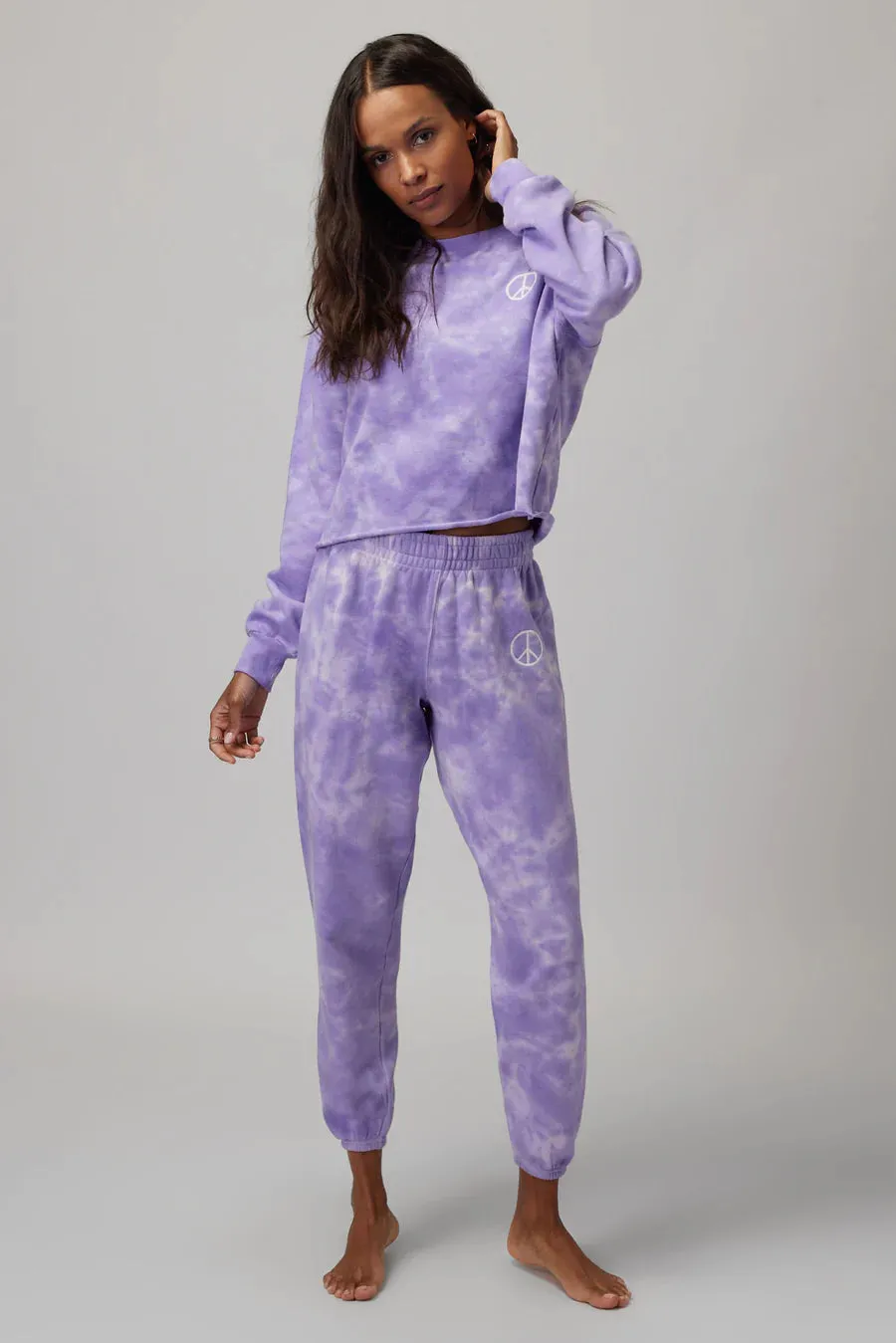 Spiritual Gangster Crystal Dye Terry Boyfriend Sweatpant