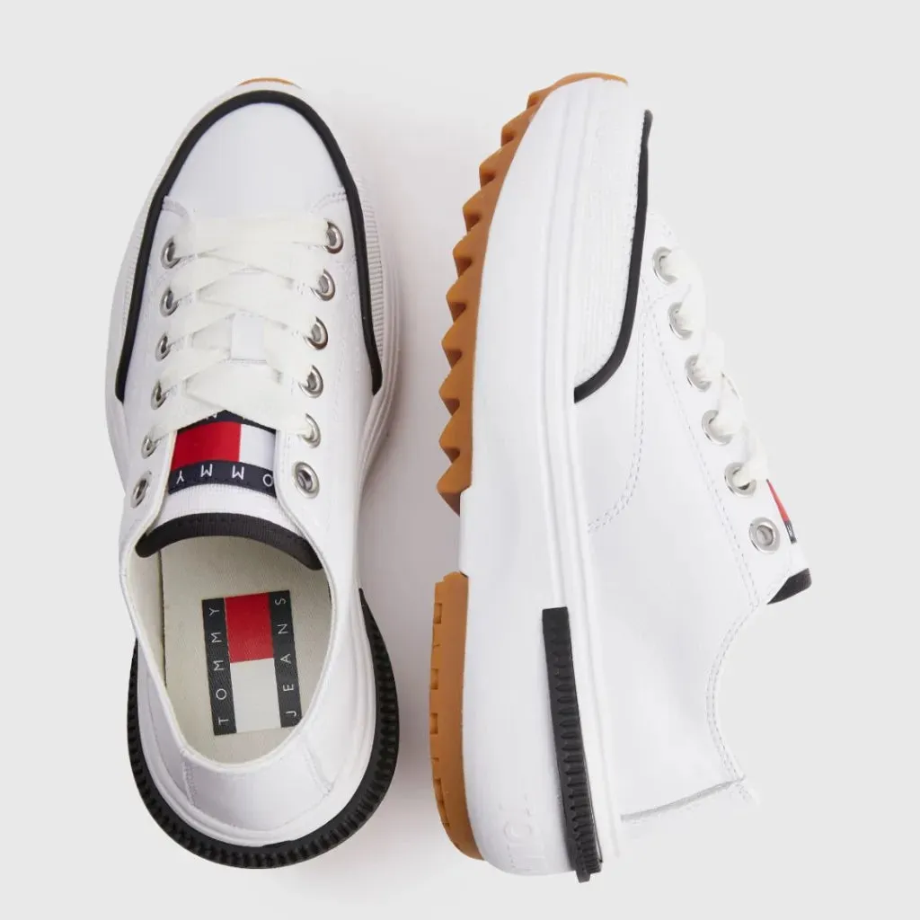 Tommy Hilfiger Flatform Cleat Leather Trainers Women - WHT