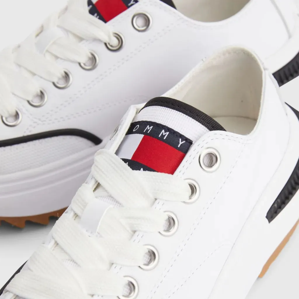 Tommy Hilfiger Flatform Cleat Leather Trainers Women - WHT