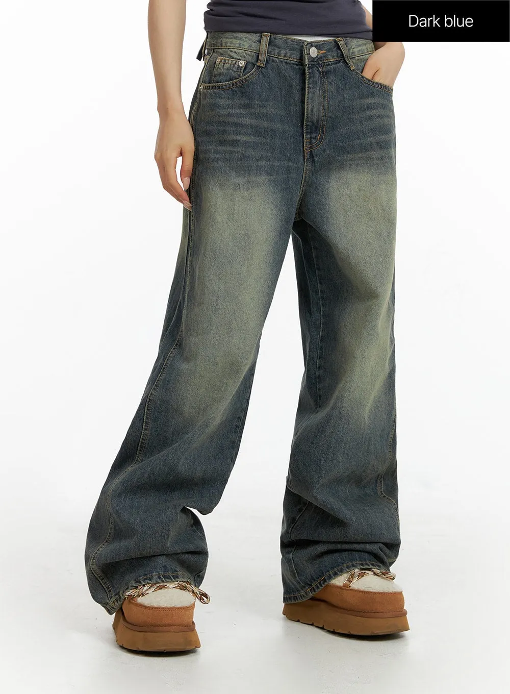 Washed Baggy Jeans CF416